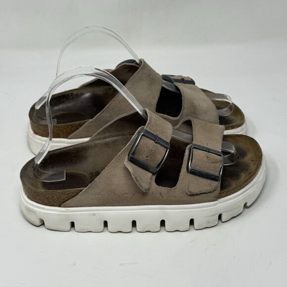 Birkenstock Papillio Arizona Sandals Womens 7 EU 38 Narrow Brown Platform Shoes - Picture 3 of 16